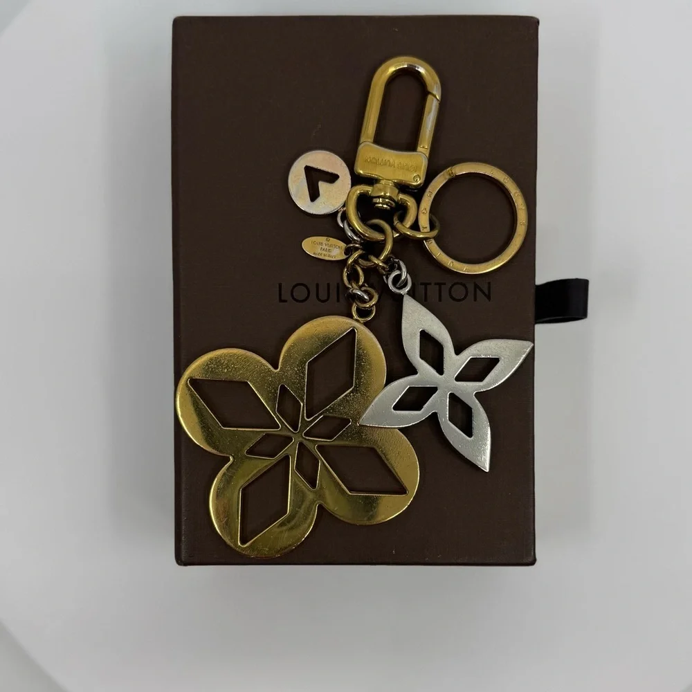 Louis Vuitton Two-Tone LV Malletage Blossom Bag Charm Keyring